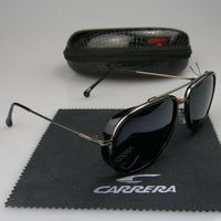 Retro Sunglasses Windproof Matte Frame Carrera Glasses+Box