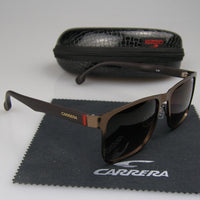 Retro Carrera Sunglasses Unisex Aviator Black and Brown Frame Glasses